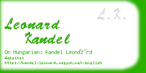 leonard kandel business card
